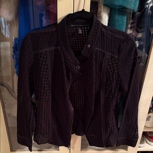 White House Black Market Black Eyelet Jacket
